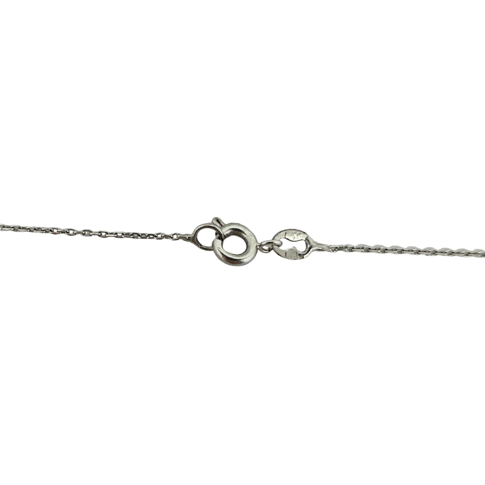 18K White Gold Diamond and Pearl Pendant Necklace