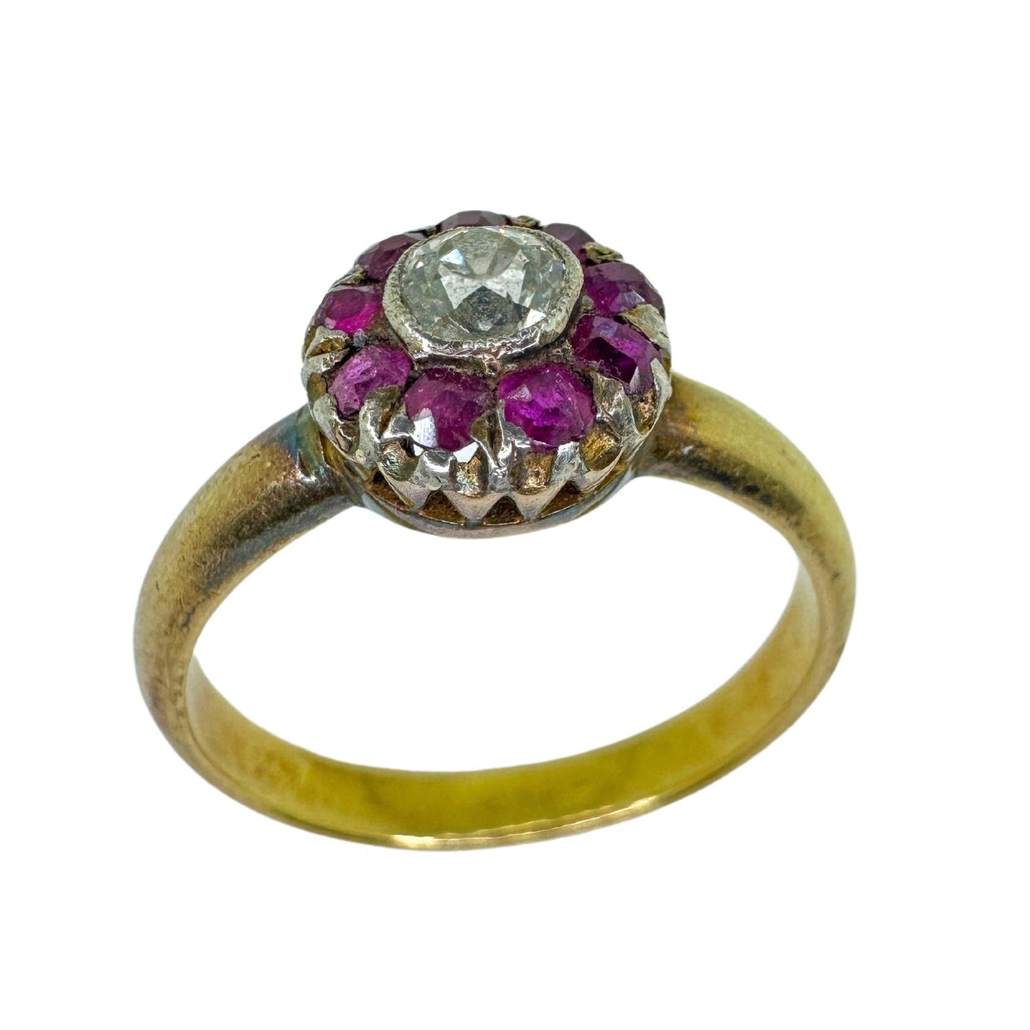 12k Victorian Diamond and Ruby Ring