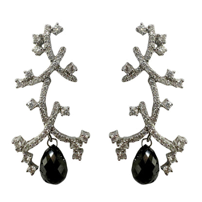 18k Black and White Diamond Earrings