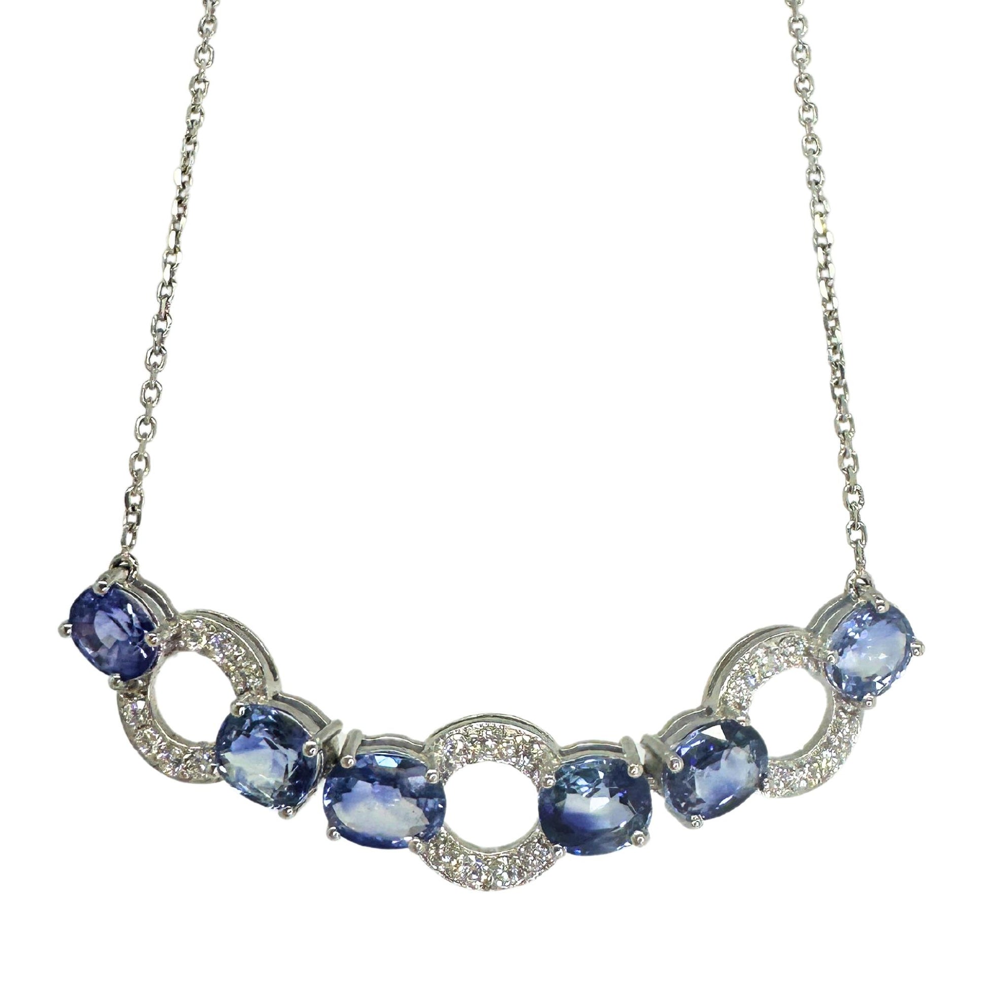 18K Diamond and Sapphire Necklace