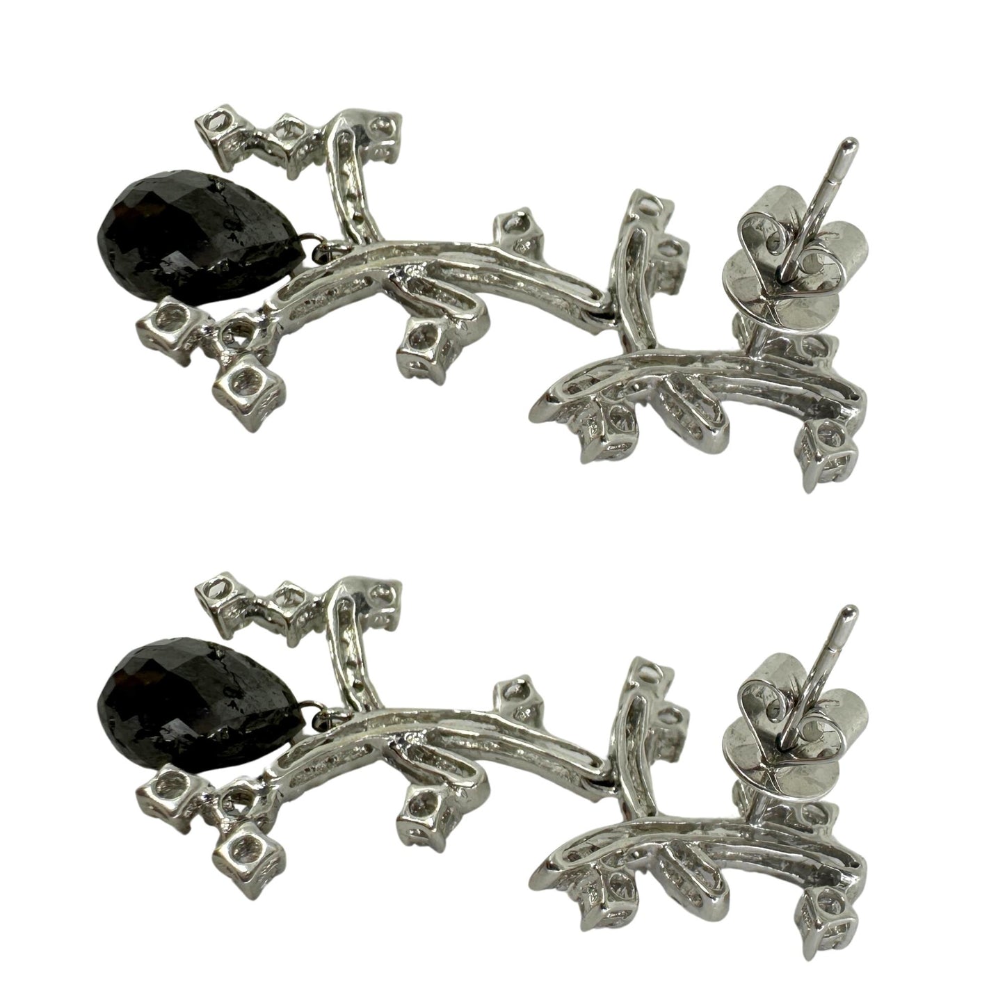 18k Black and White Diamond Earrings