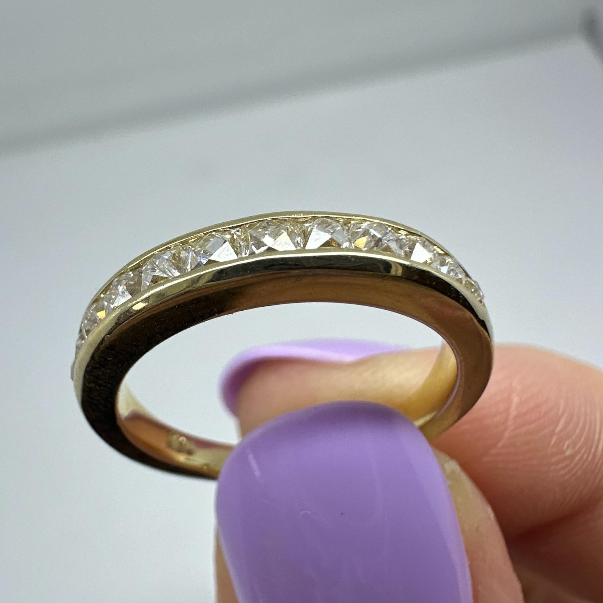 14K Yellow Gold 0.79 Carat Repurposed French Cut Diamond Band - Size 5