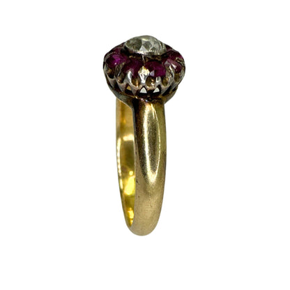 12k Victorian Diamond and Ruby Ring