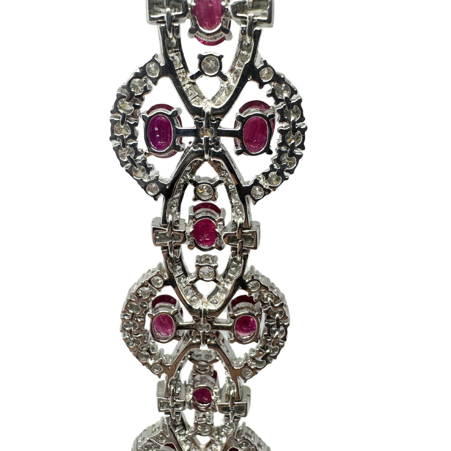 18K White Gold Diamond and Ruby Bracelet