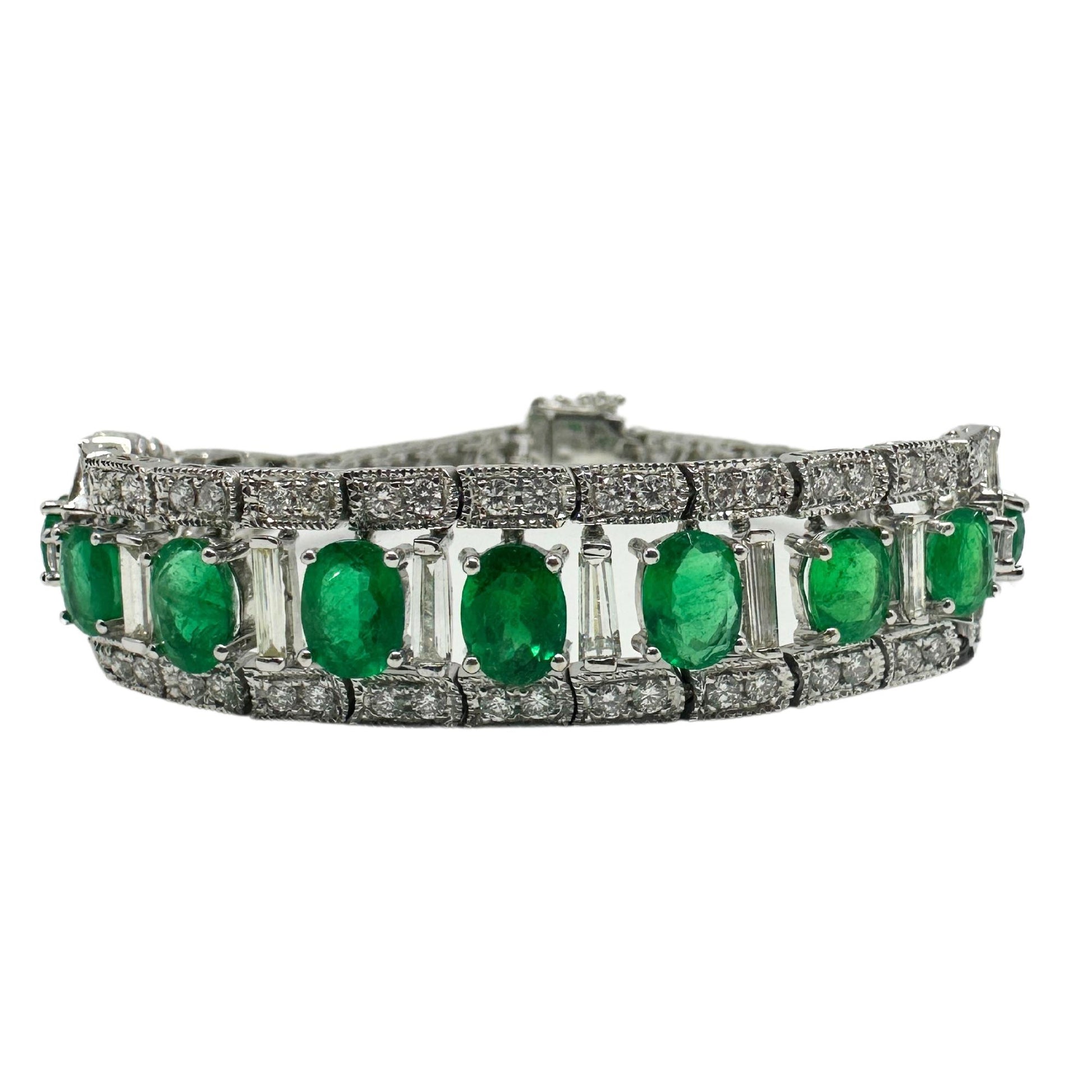 18K Diamond and Emerald Bracelet