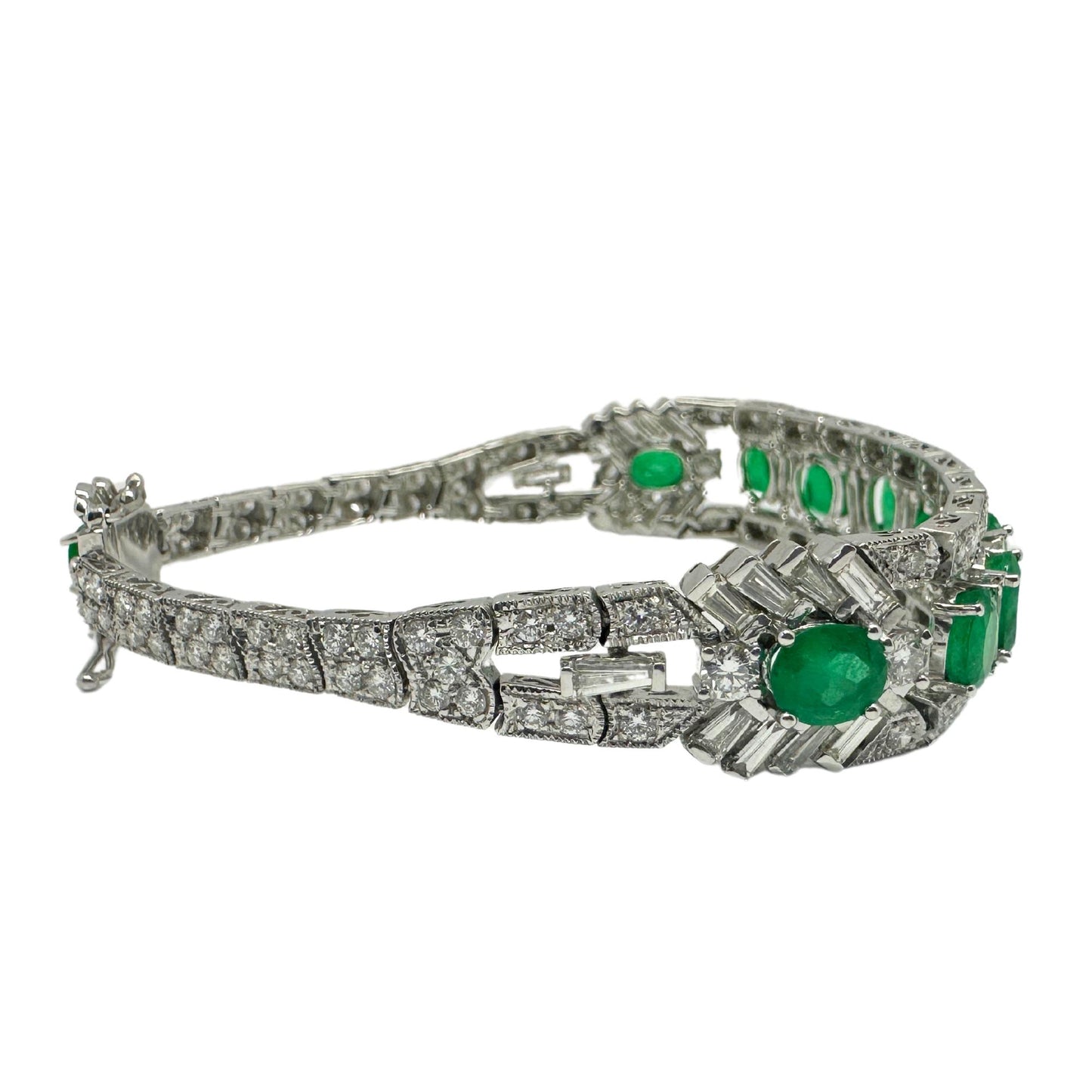 18K Diamond and Emerald Bracelet