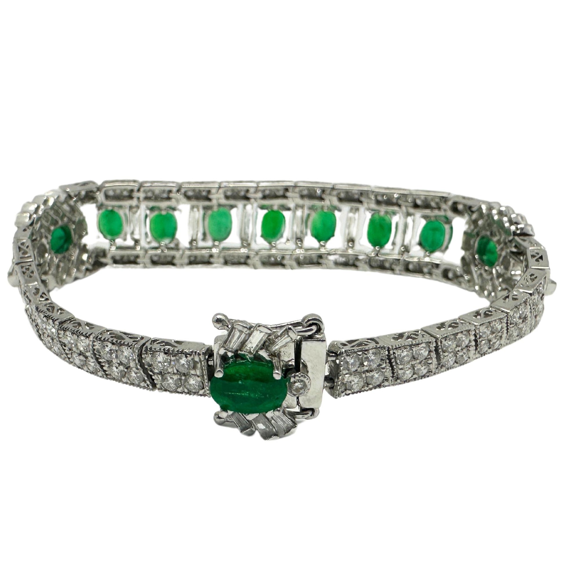 18K Diamond and Emerald Bracelet