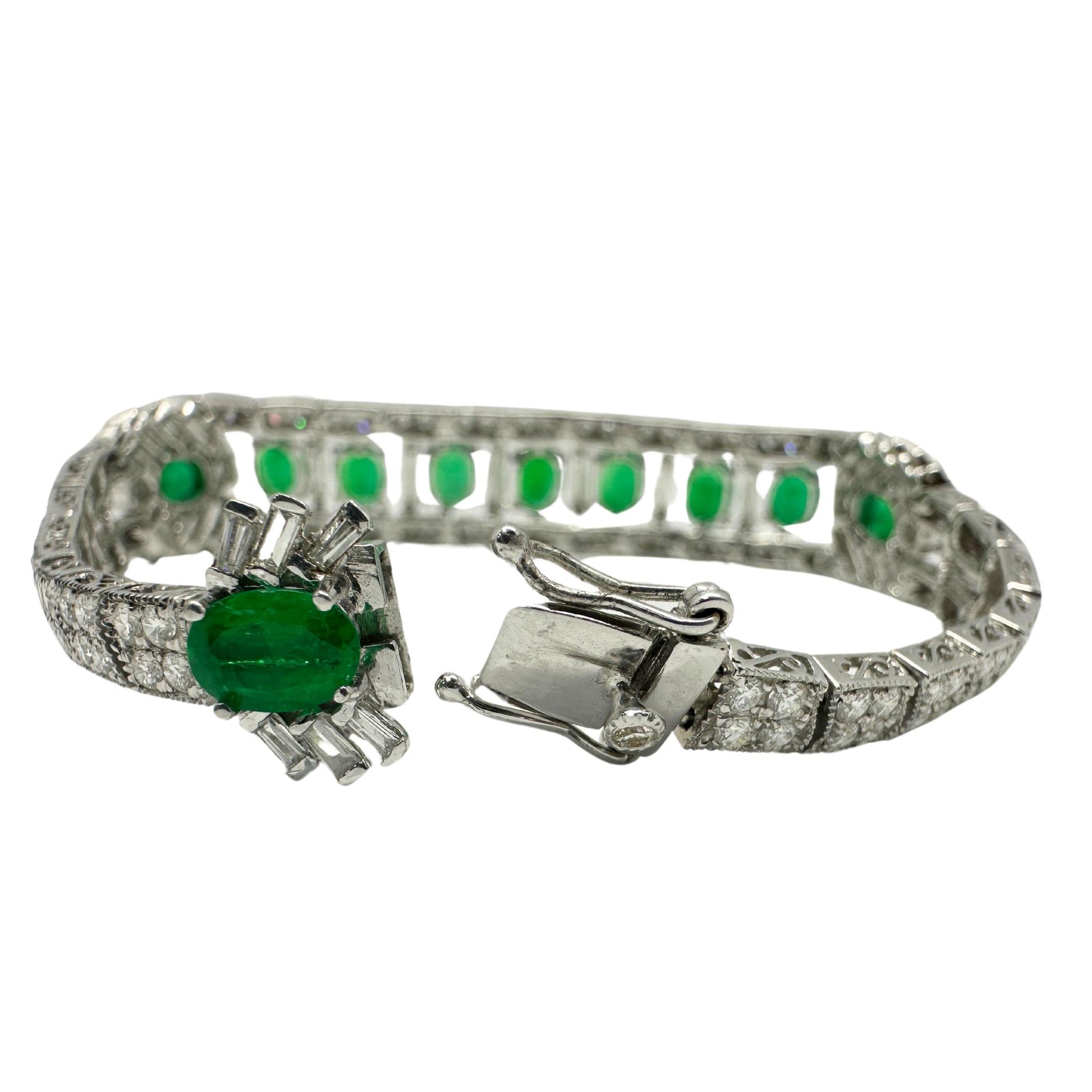 18K Diamond and Emerald Bracelet