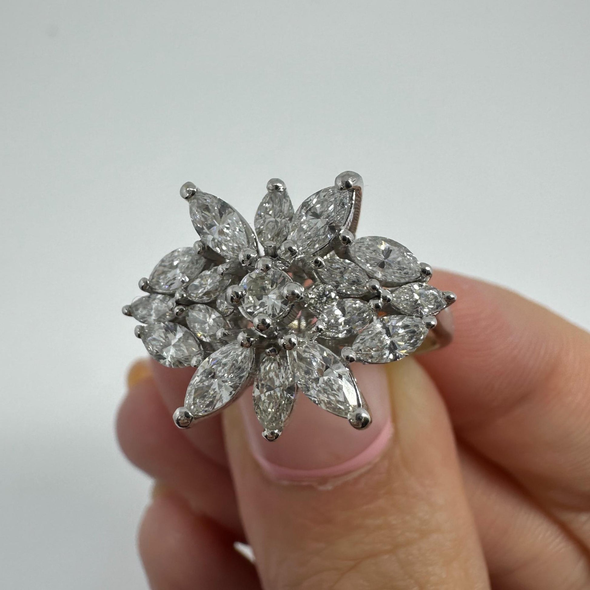 18K White Gold Marquise Cut Diamond Ring