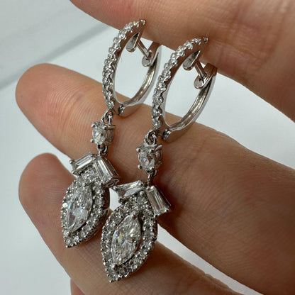 18K White Gold Marquise Diamond Earrings