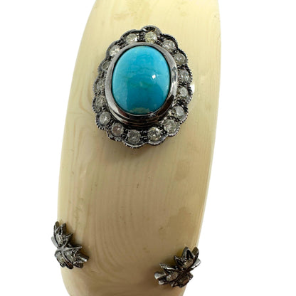 14k Diamond and Turquoise Lucite Bracelet