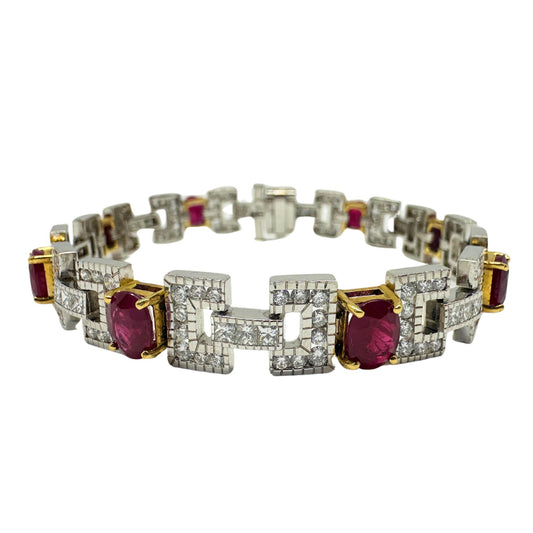 18K Diamond and Ruby Bracelet