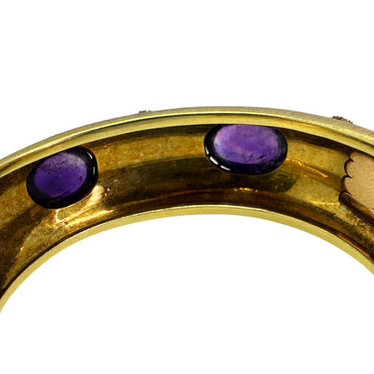 18k Estate Buccellati Bold Oval Cabochon Amethyst Cuff