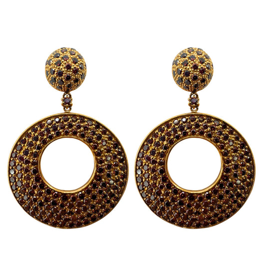 18k Brown Diamond Earrings