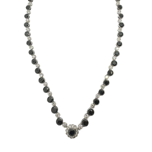 18k Black and White Diamond Necklace