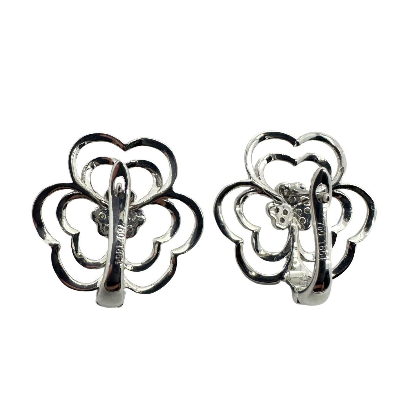 18k Diamond Floral Earrings