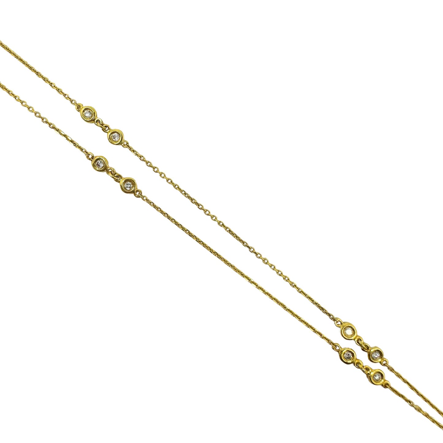 14K Yellow Gold Diamond By the Yard Chain Necklace - 19 inches