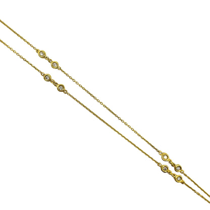 14K Yellow Gold Diamond By the Yard Chain Necklace - 19 inches