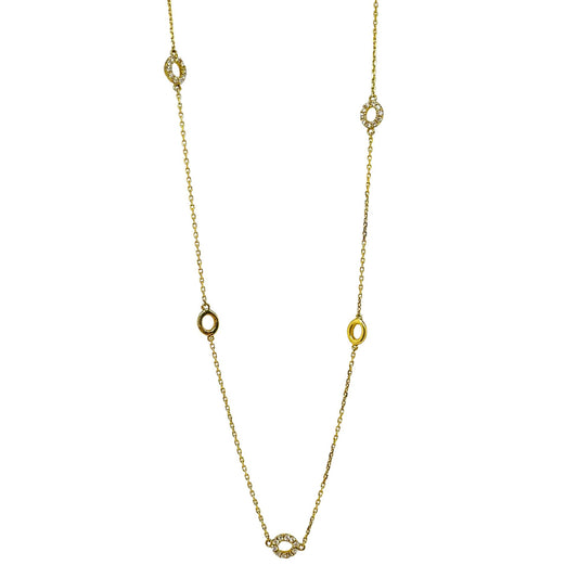 14K Yellow Gold Diamond By the Yard Chain Necklace - 22 Inches