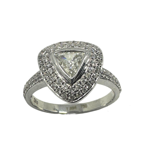 18k White Gold Trilliant Cut Diamond Ring