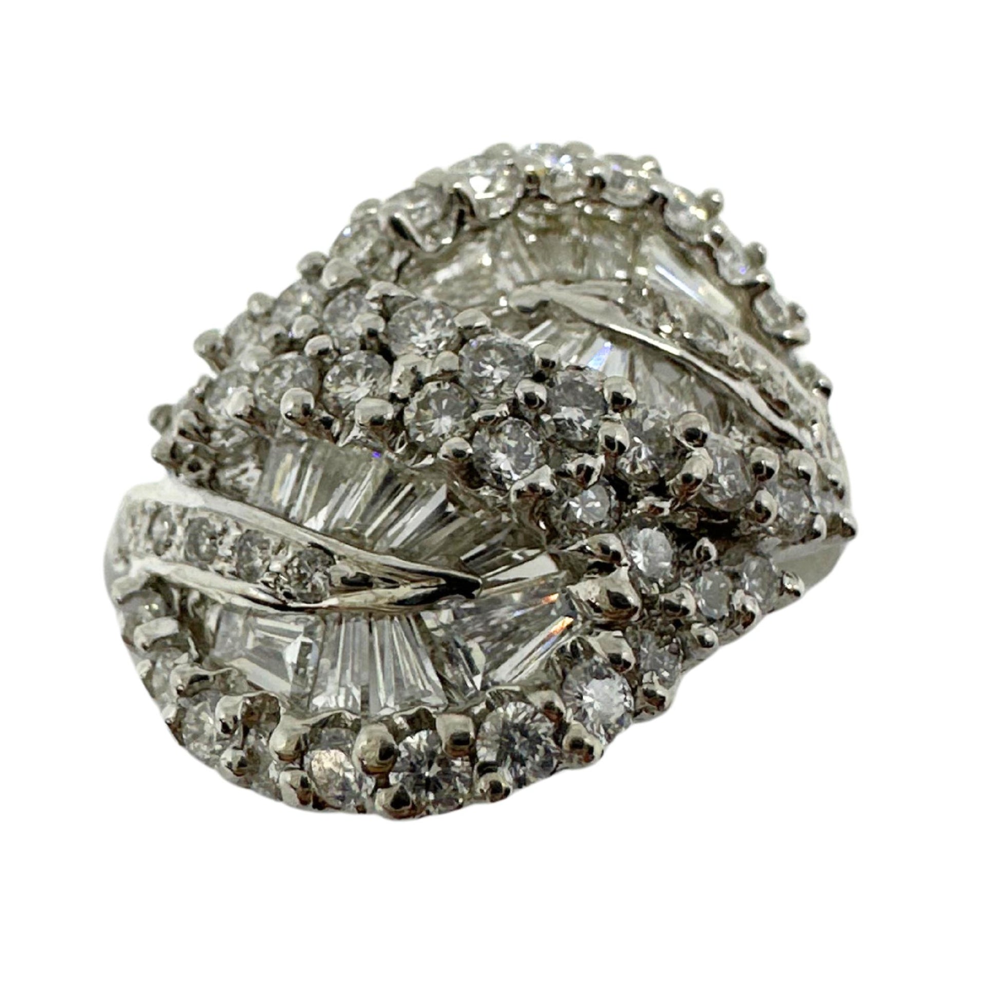 18K White Gold Tapered Baguette Cut Diamond Ring