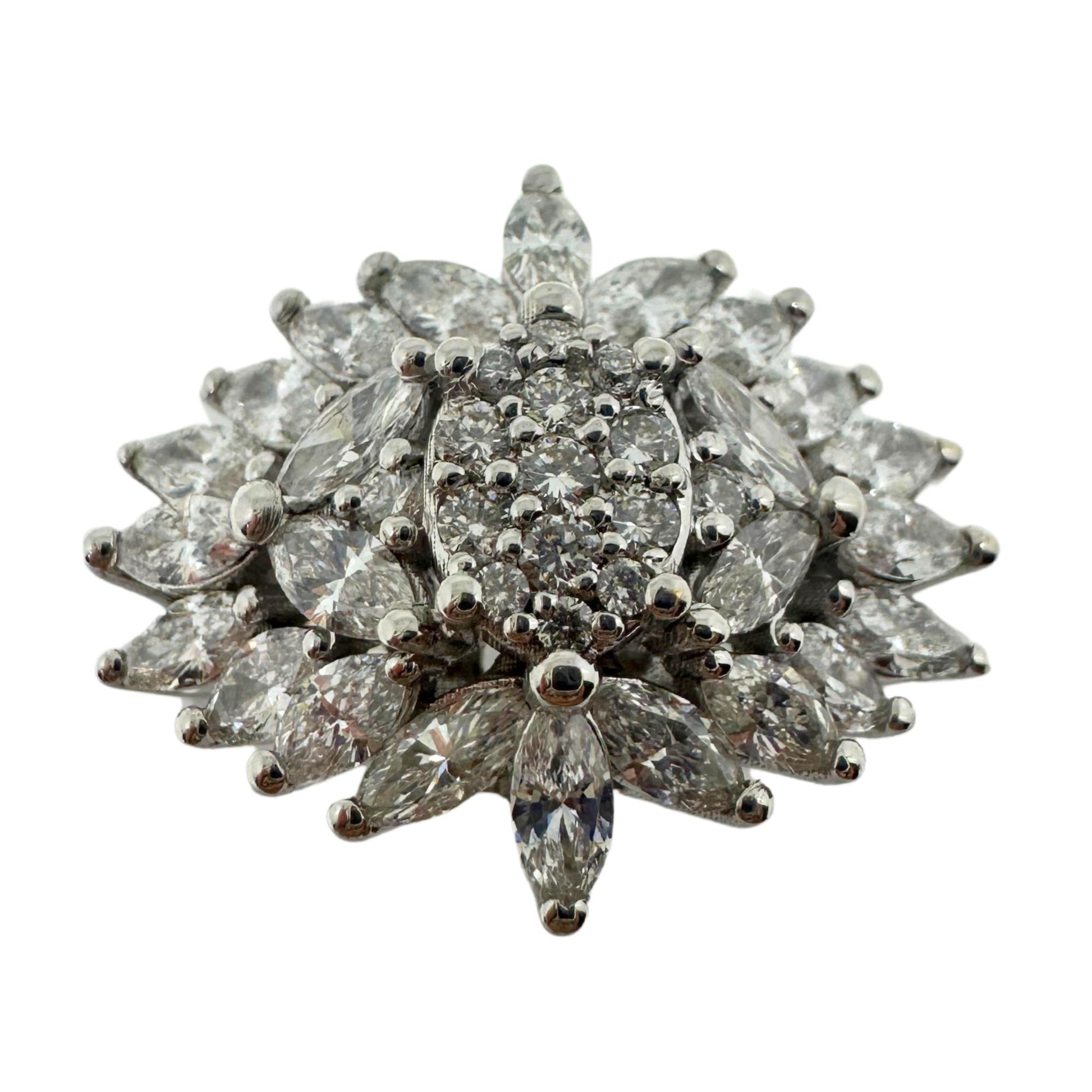 18K White Gold Marquise Cut Diamond Ring