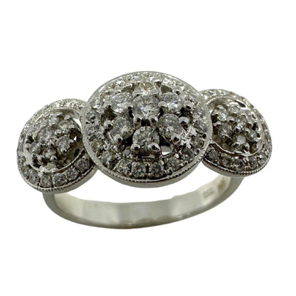 18k White Gold Diamond Cluster Ring