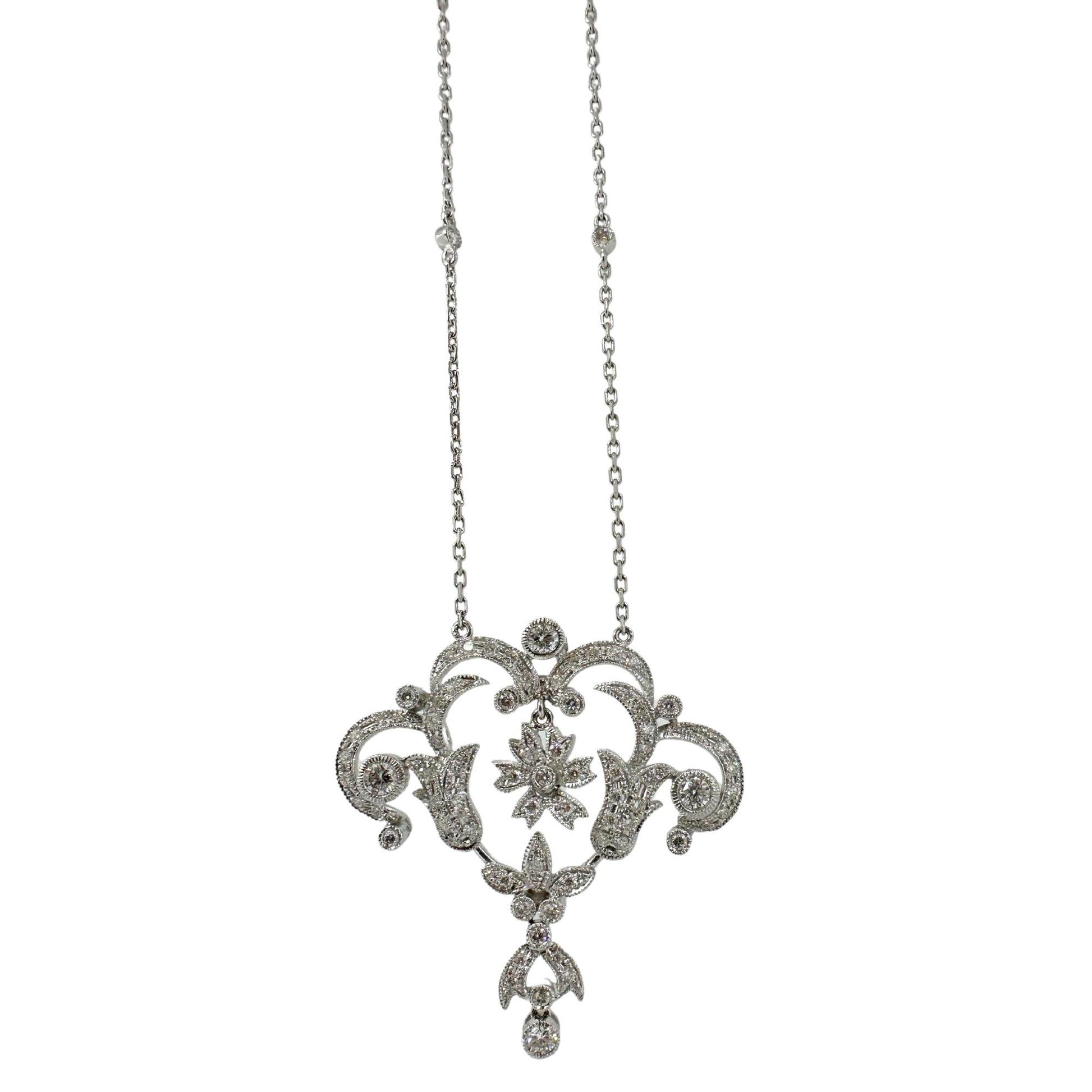 18K White Gold Diamond Necklace