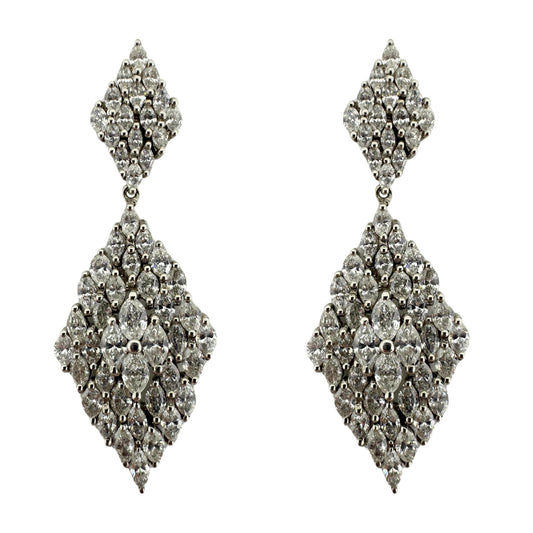 18K White Gold Marquise Cut Diamond Earrings