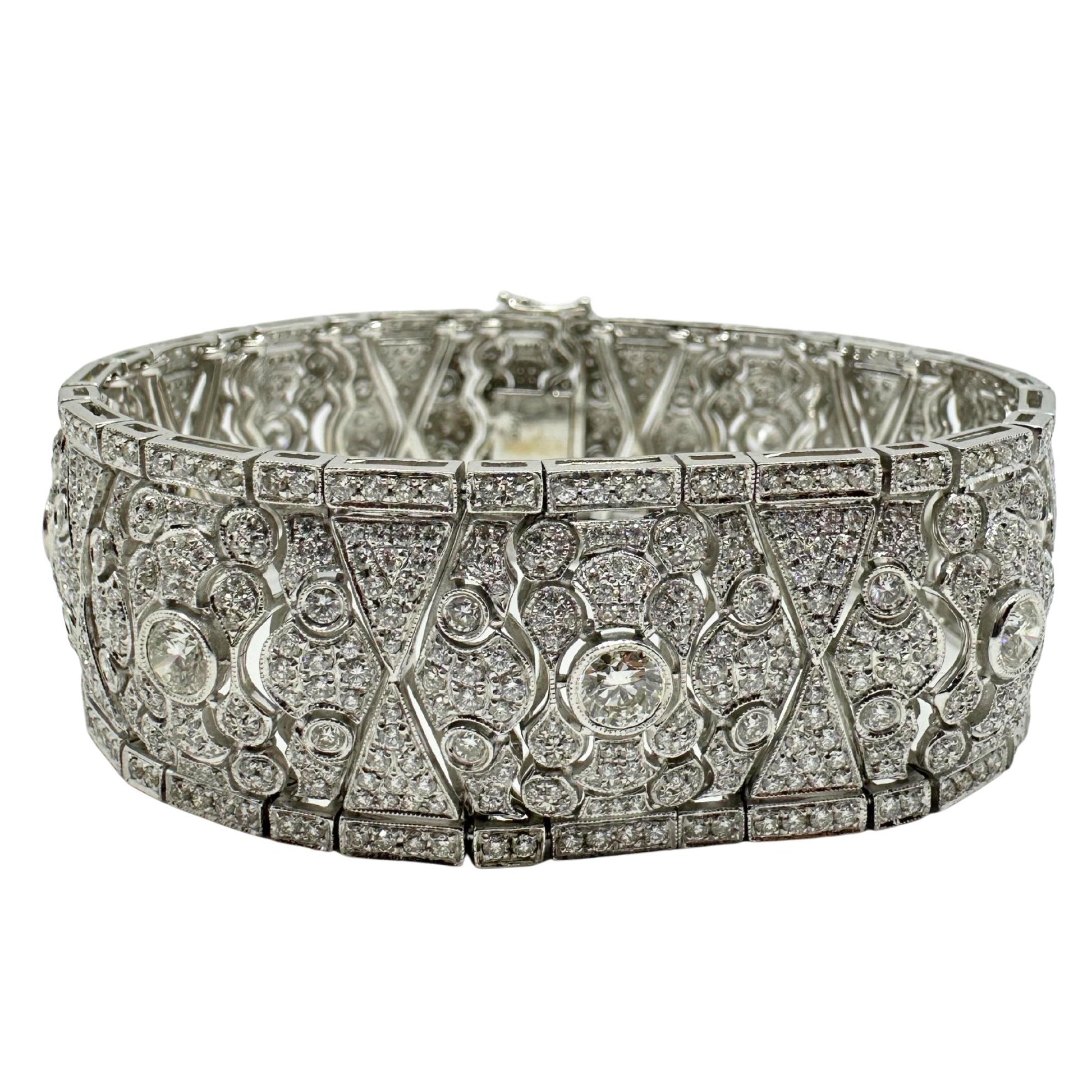 18K White Gold Diamond Bracelet - 7 inches