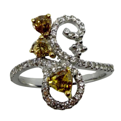 18k White and Brown Diamond Ring