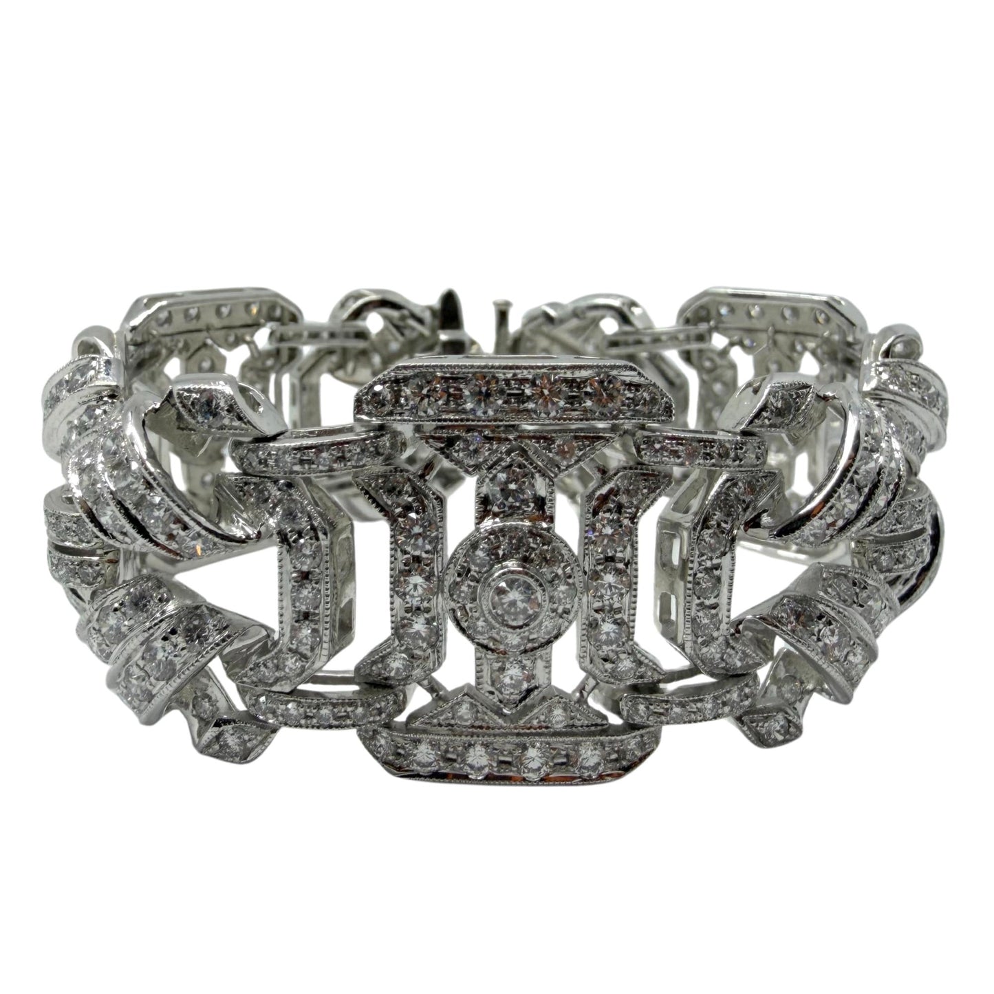 18K White Gold 11.93 Carat Diamond Bracelet - 7 inches