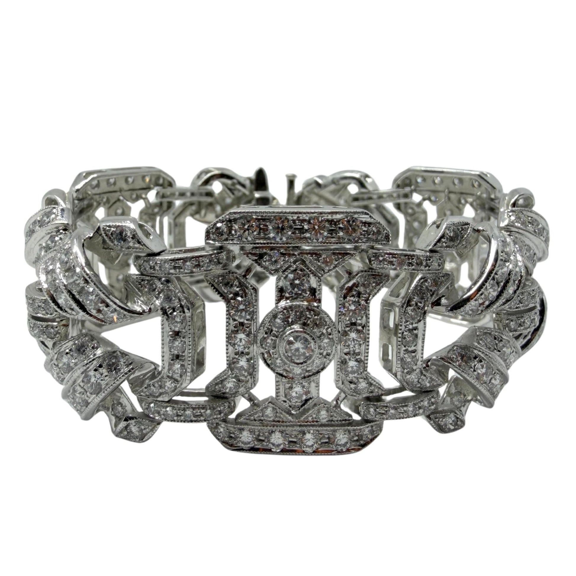 18K White Gold 11.93 Carat Diamond Bracelet - 7 inches