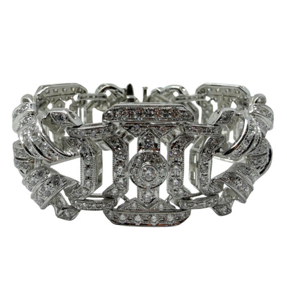 18K White Gold 11.93 Carat Diamond Bracelet - 7 inches