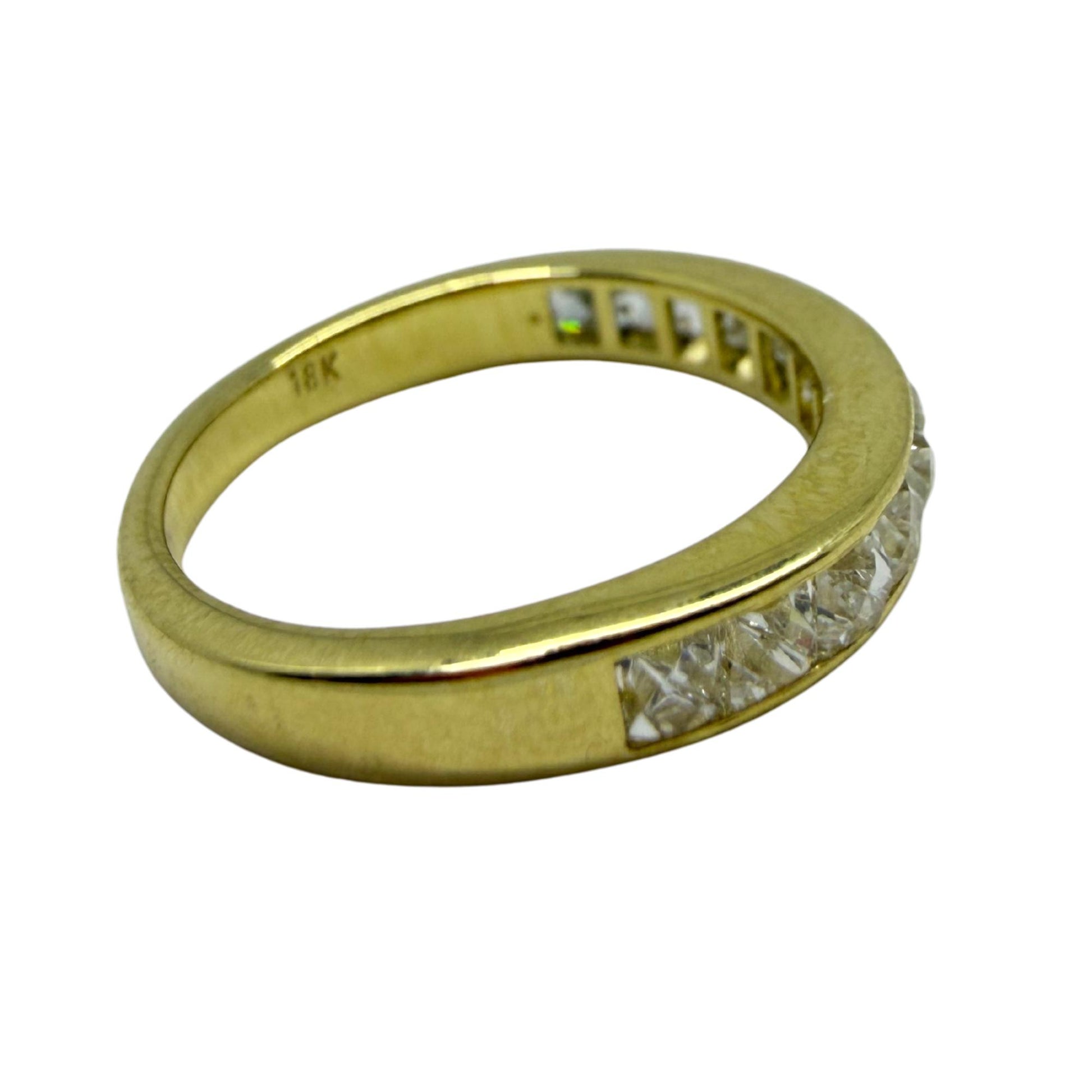 18K Yellow Gold 1.18 Carat Repurposed French Cut Diamond Band - Size 5