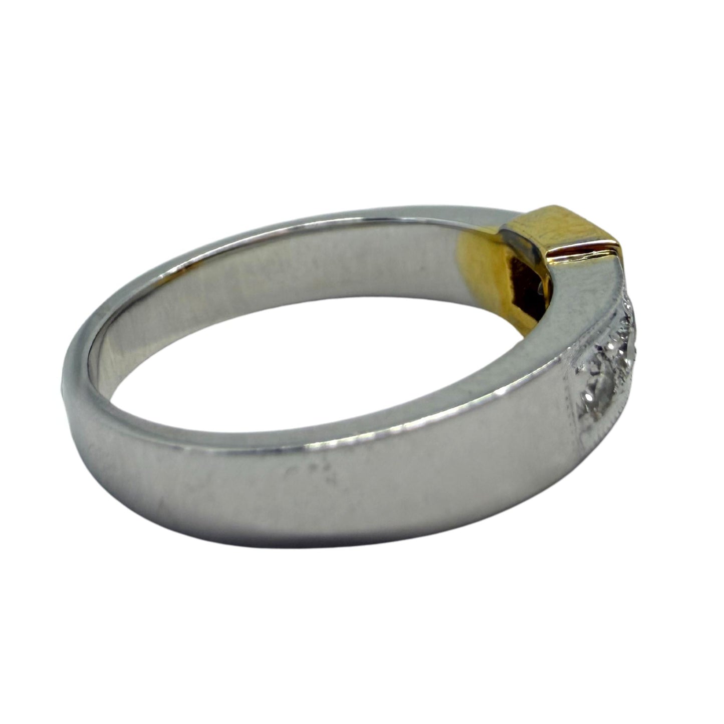 18K Two Tone White and Brown Diamond Band