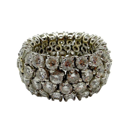 18K White Gold Estate 9.00 Carat Diamond Flexible Eternity Band - Size 6.5