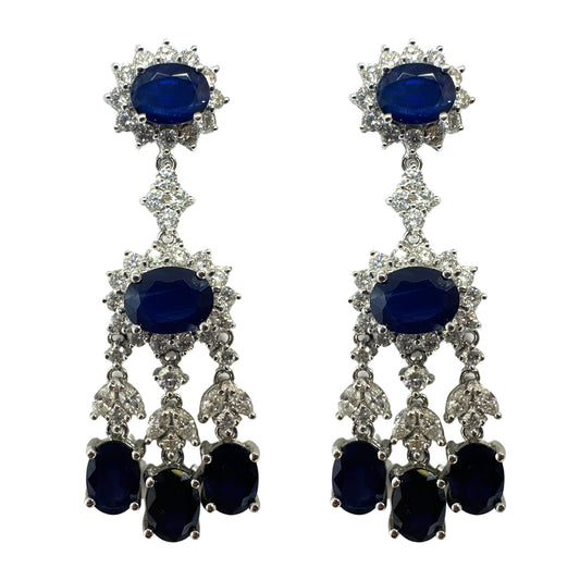 18K Diamond and Sapphire Earrings