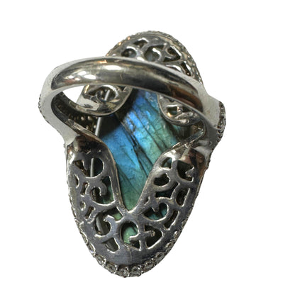 18k Diamond and Labradorite Cocktail Ring