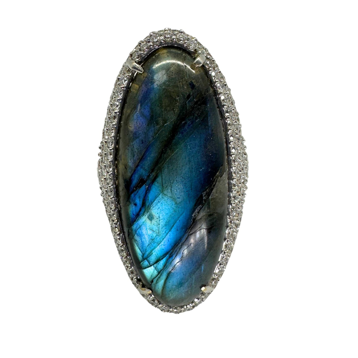 18k Diamond and Labradorite Cocktail Ring