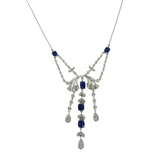 18k Diamond and Sapphire Necklace