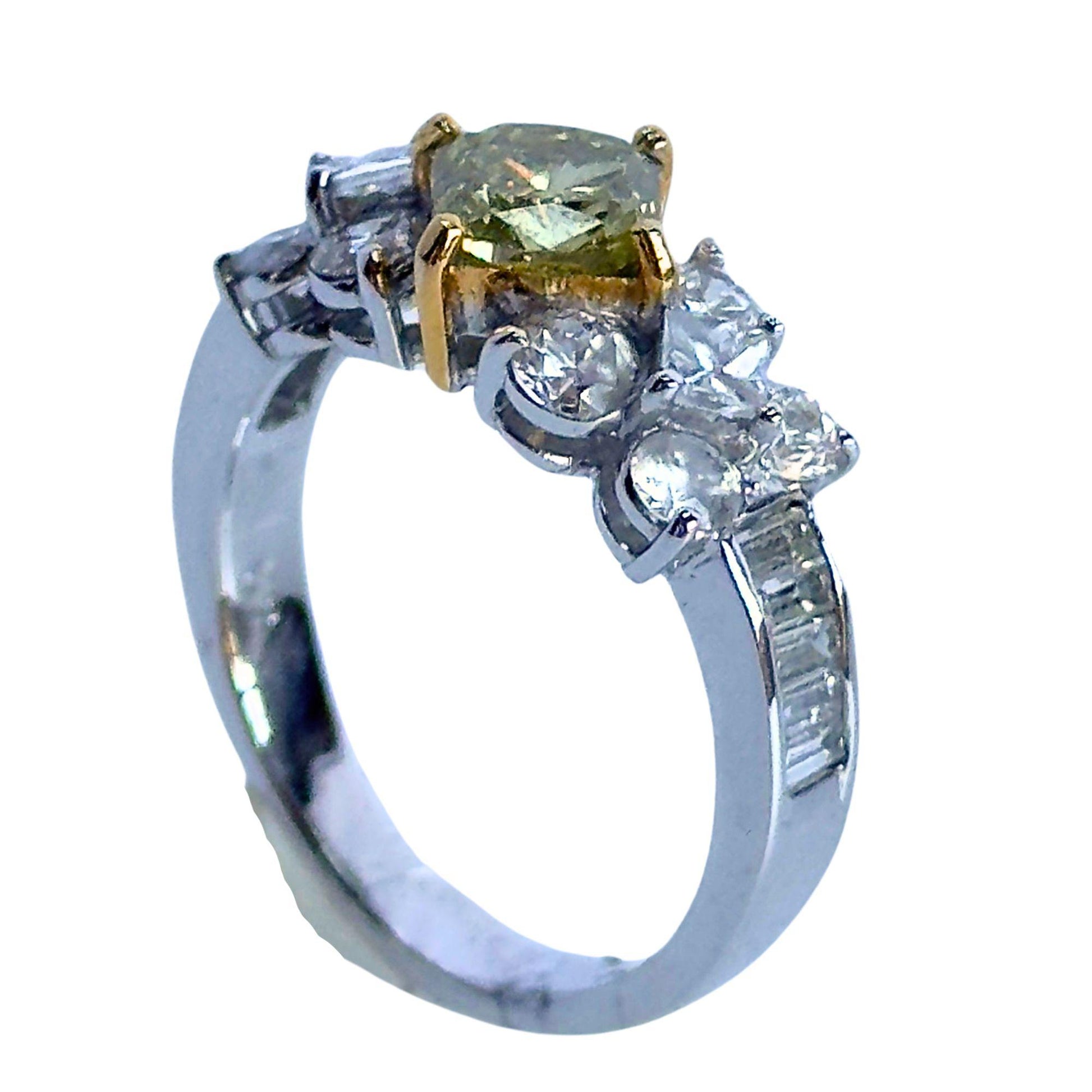 18k Yellow and White Diamond Ring