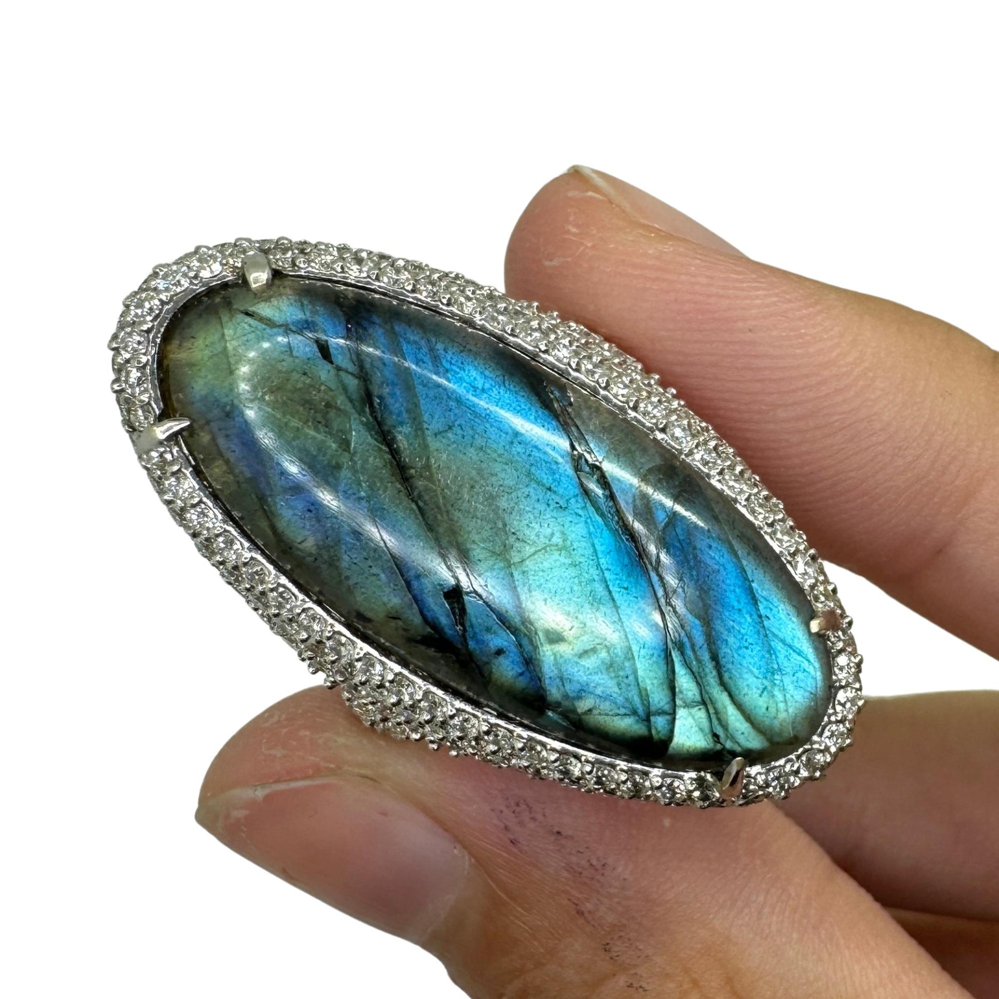 18k Diamond and Labradorite Cocktail Ring