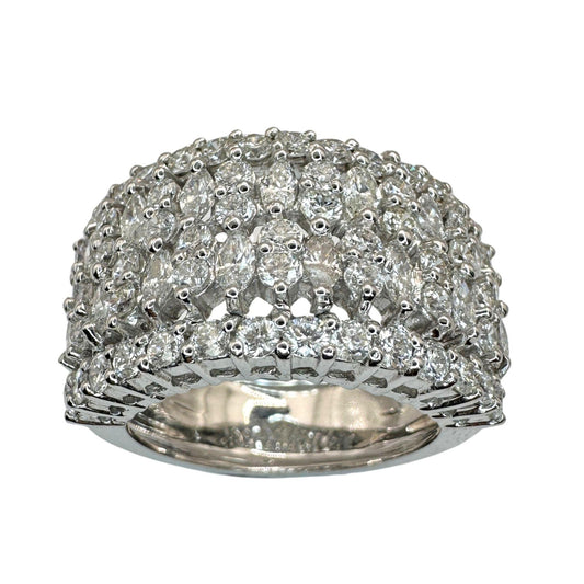 18k Marquise Cut Diamond Wide Band Ring