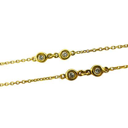 14K Yellow Gold Diamond By the Yard Chain Necklace - 19 inches