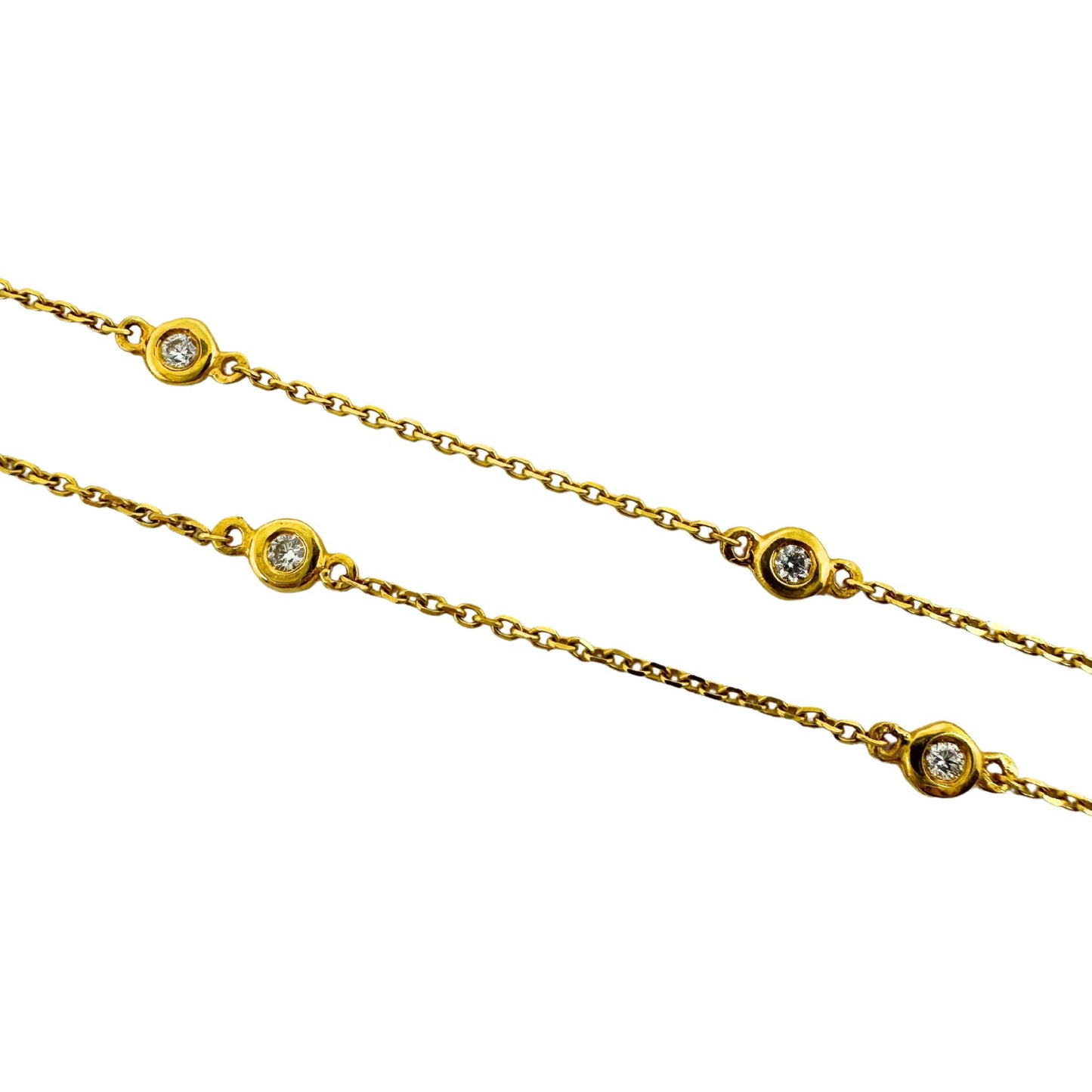 14K Yellow Gold Diamond By the Yard Chain Necklace - 18 inches