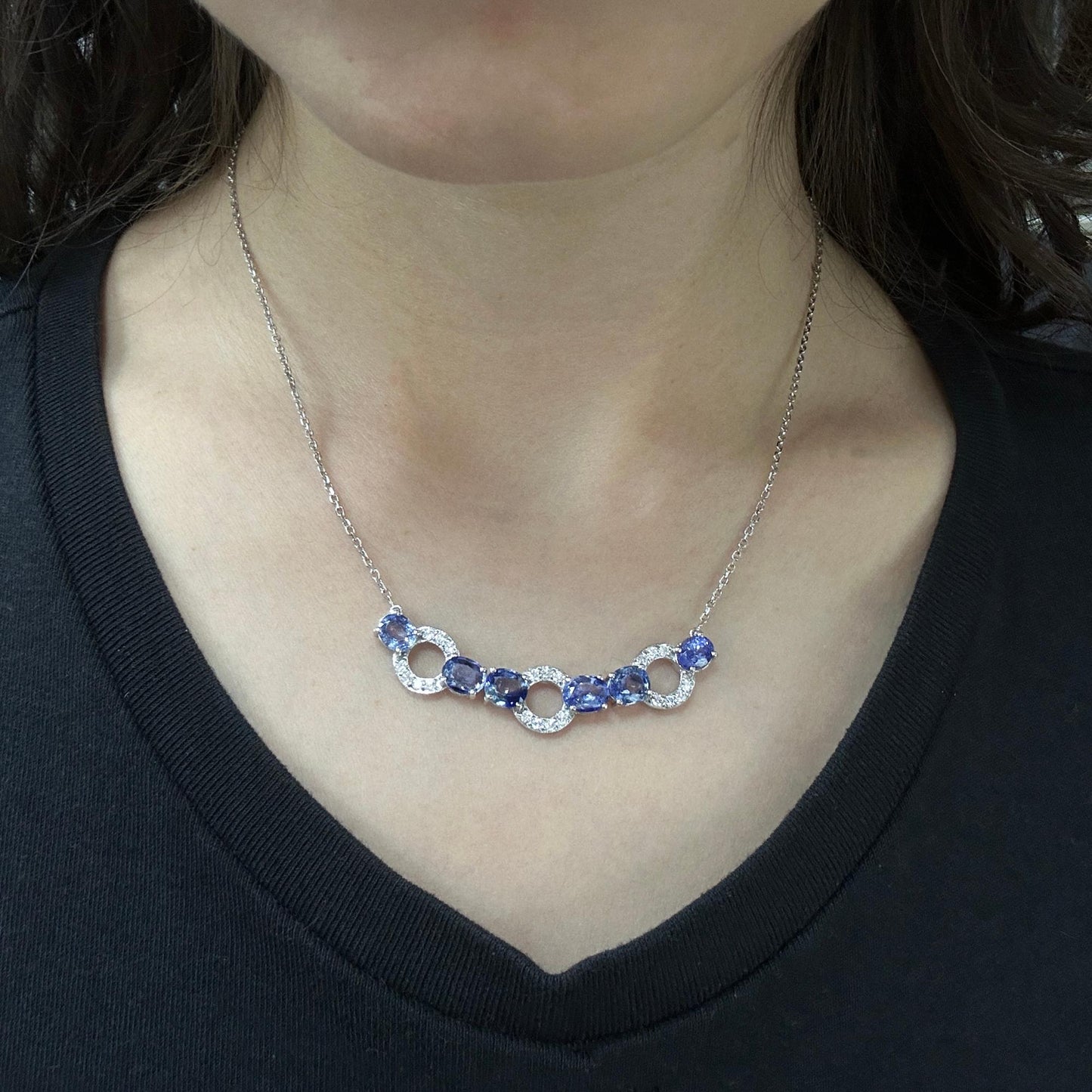 18K Diamond and Sapphire Necklace