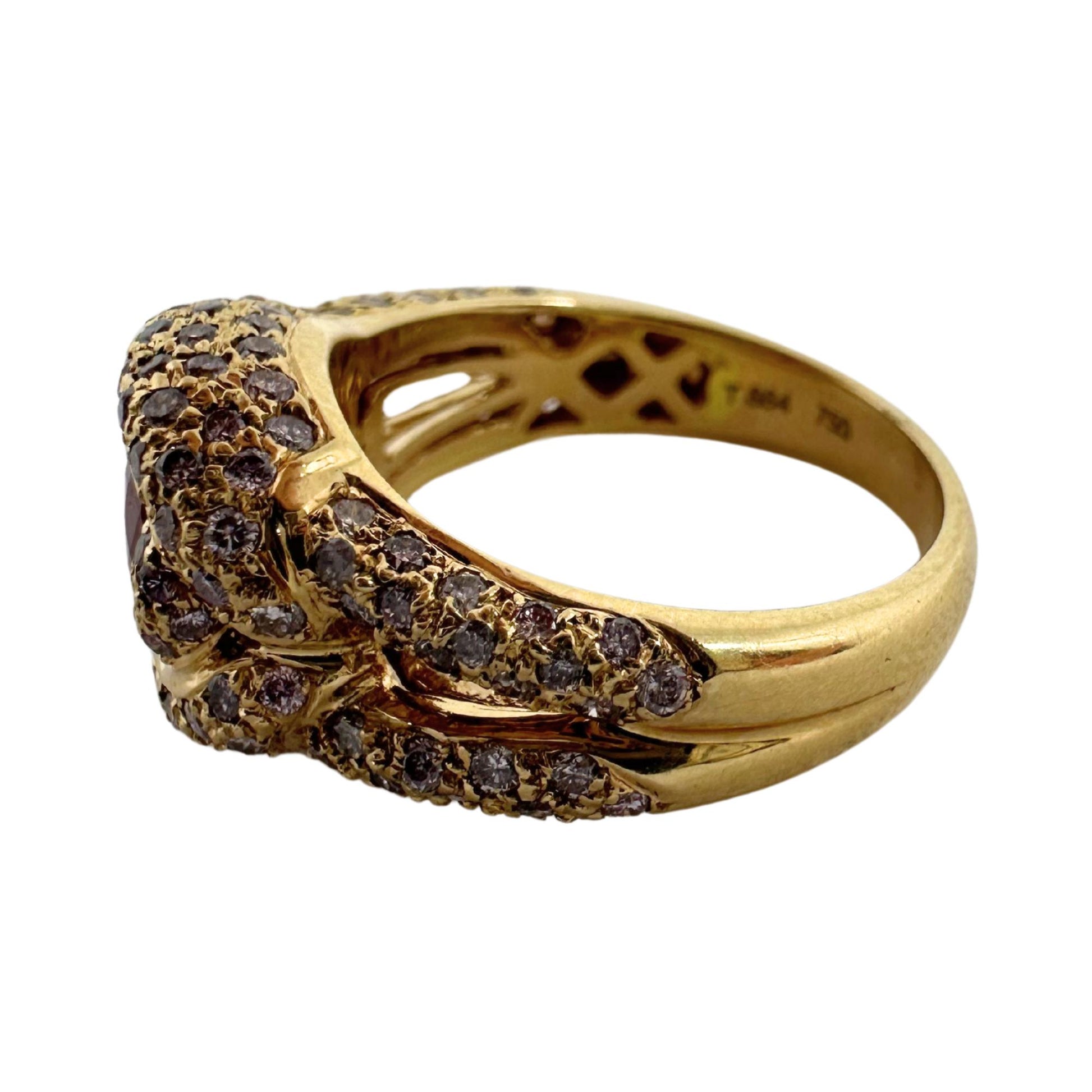 18K Rose Gold Diamond and Ruby Ring