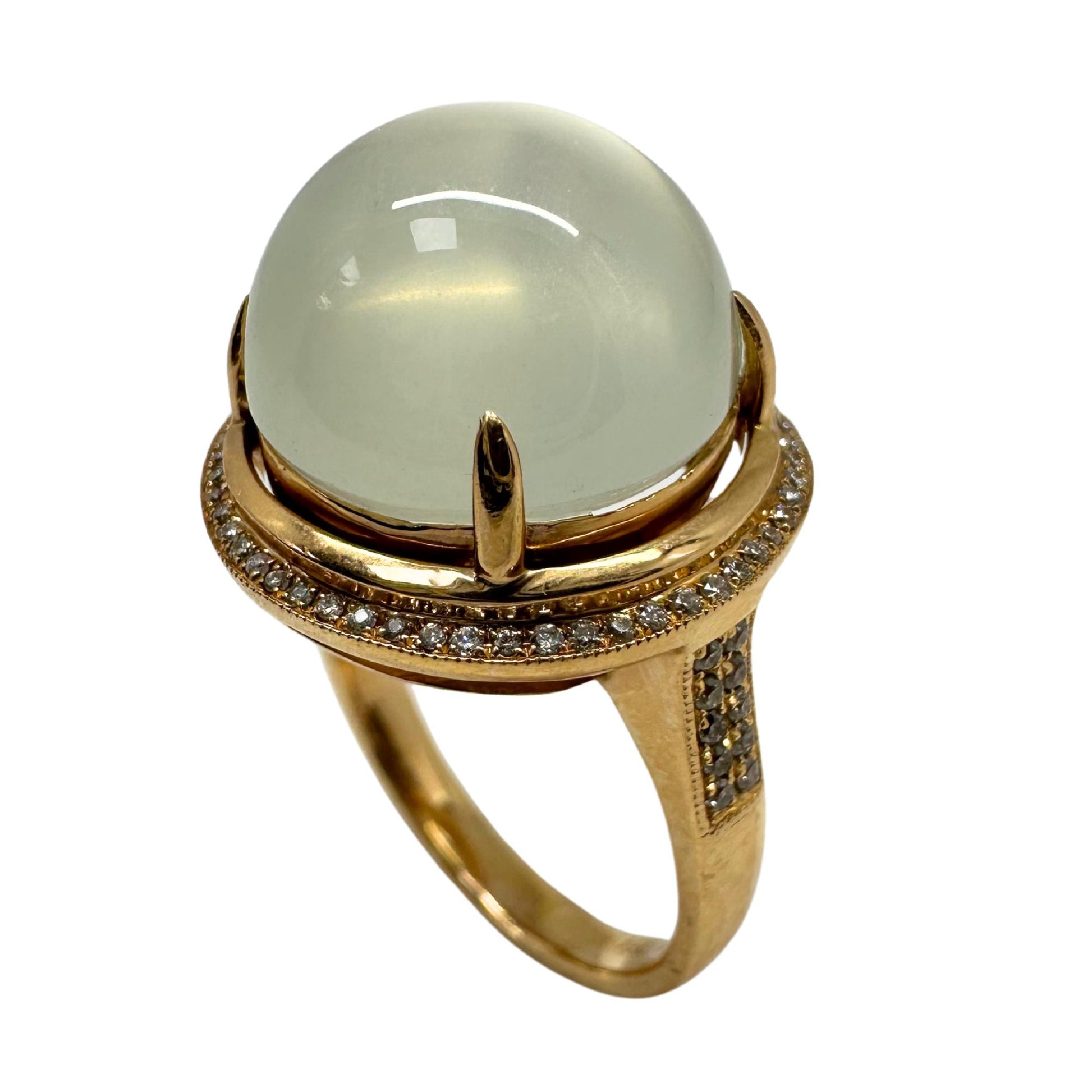 18K Rose Gold Diamond and Moonstone Cocktail Ring
