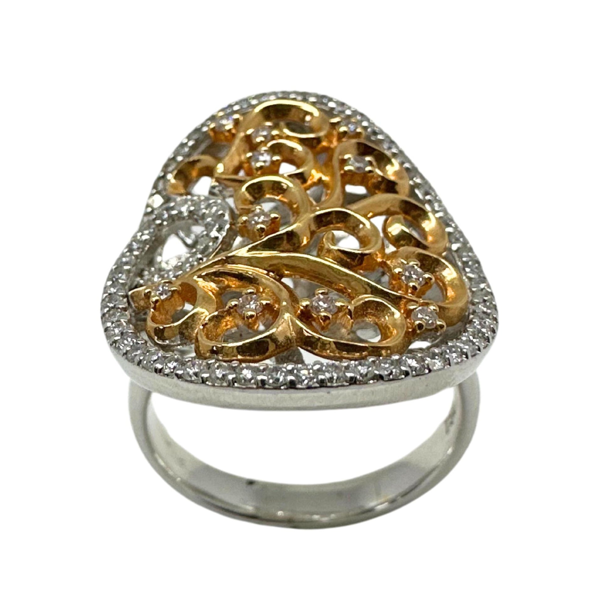 18K White and Rose Gold Diamond Ring